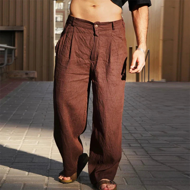 MARCO | PANTALONES DE LINO DE CORTE ANCHO