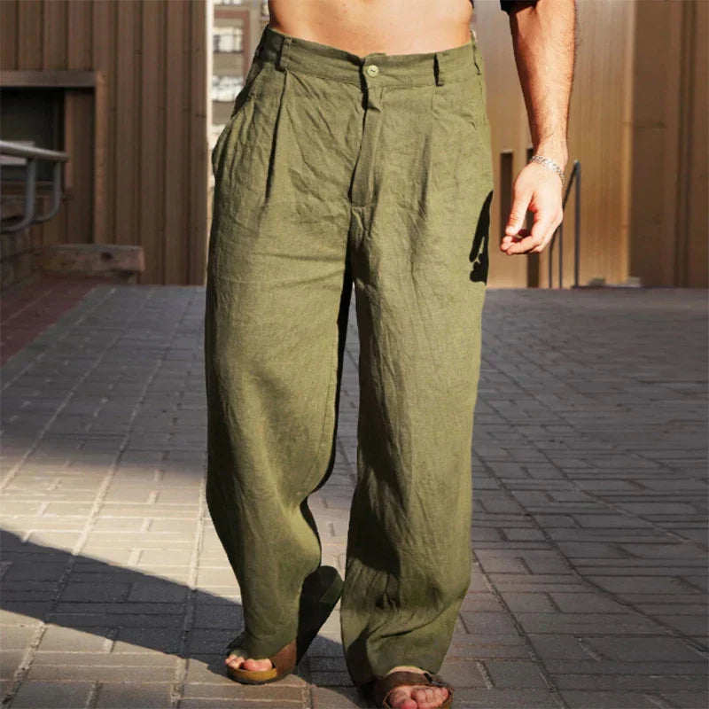 MARCO | PANTALONES DE LINO DE CORTE ANCHO