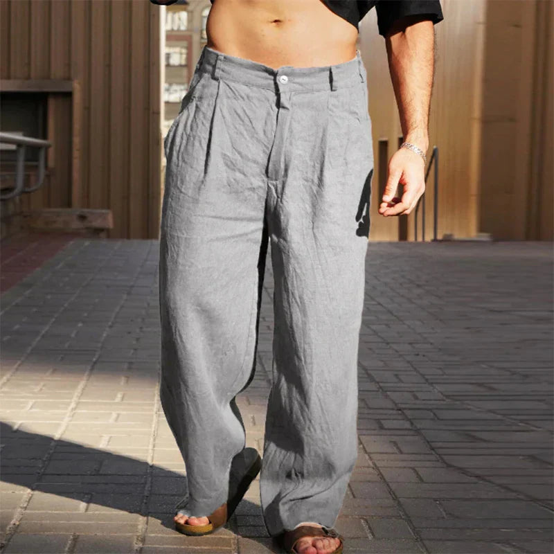 MARCO | PANTALONES DE LINO DE CORTE ANCHO