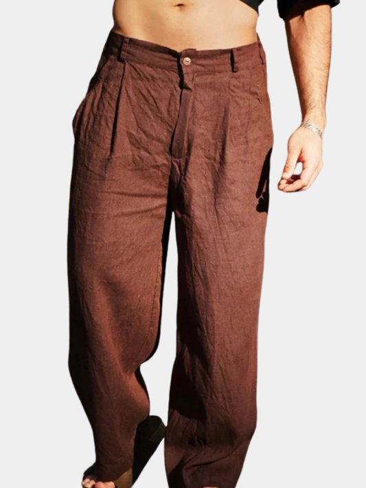 MARCO | PANTALONES DE LINO DE CORTE ANCHO
